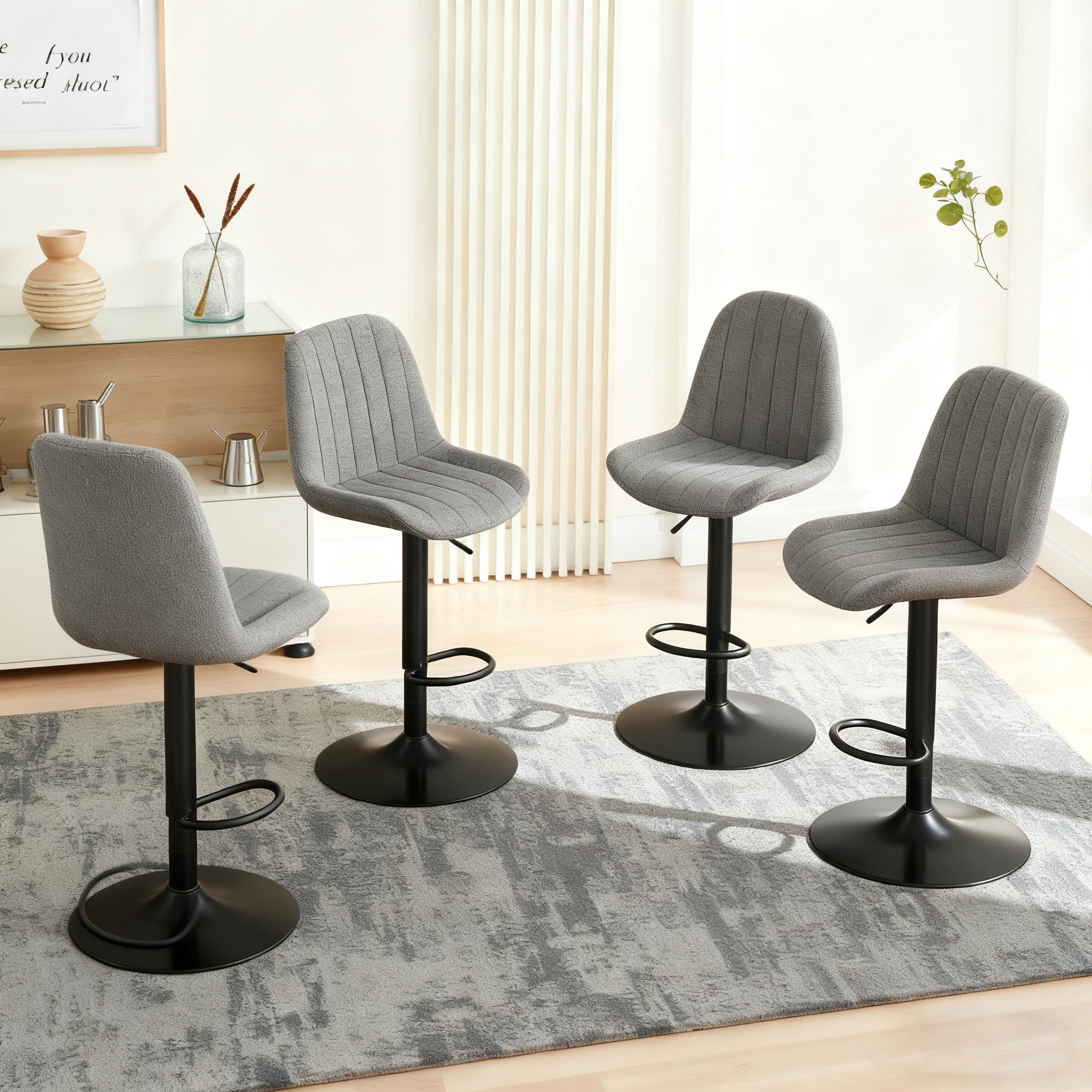 Swivel Bar Stools For Kitchen Island, Bar Counter, Dining Room