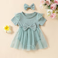 Girls' Multi-color Mesh Flounced Sleeve Short Sleeved Kazakhstan Skirt