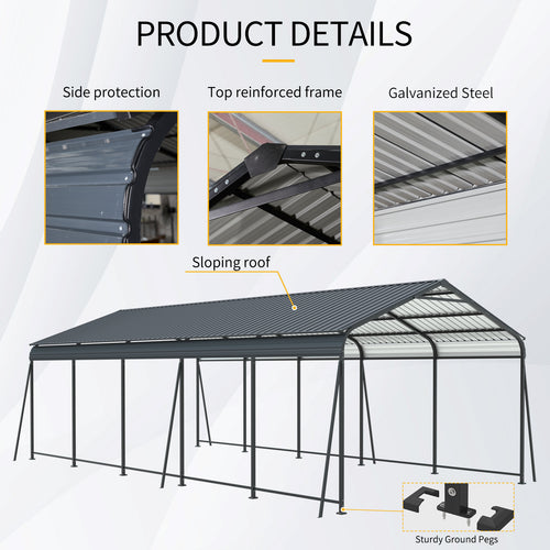 13x26.5 FT Carport For Driveway Car, Truck