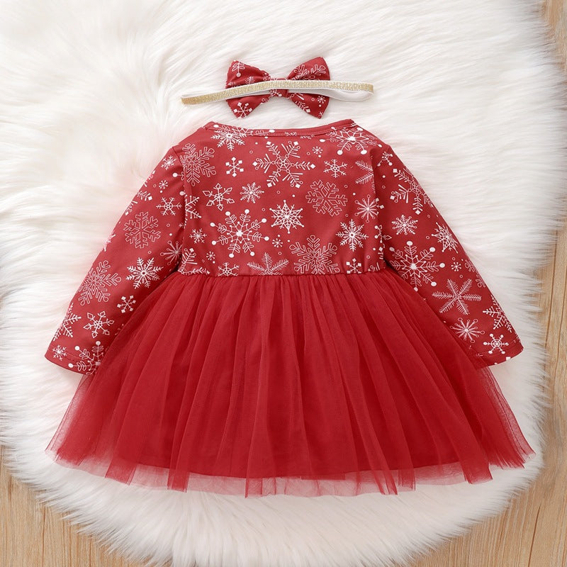 Christmas Baby Girls' Snowflake Print Dress