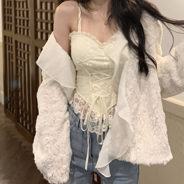 V-neck Fashion Suspenders Beautiful Back Pure Desire Tube Top