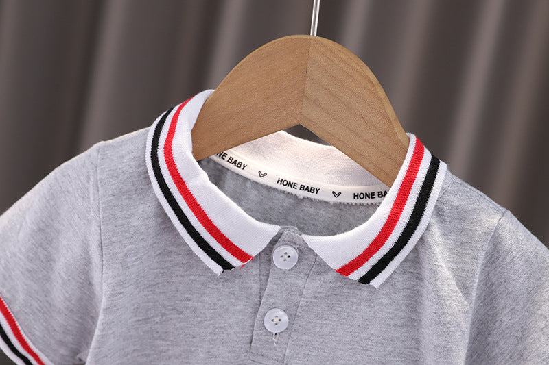 Boys' Summer Lapels Short Sleeve Two-piece Suit