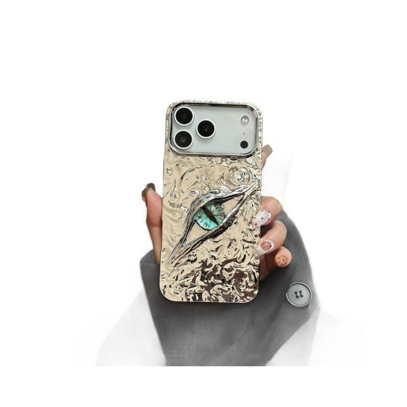 iPhones 17 covers | iPhone covers -High-grade Electroplated Tin Paper Pattern Stereo Eyes Phone Case