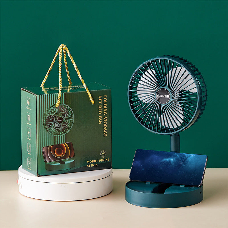 Desktop Versenkbarer Klappbarer Kleiner Elektrischer Ventilator USB-Ventilator Aufladbar Tragbar
