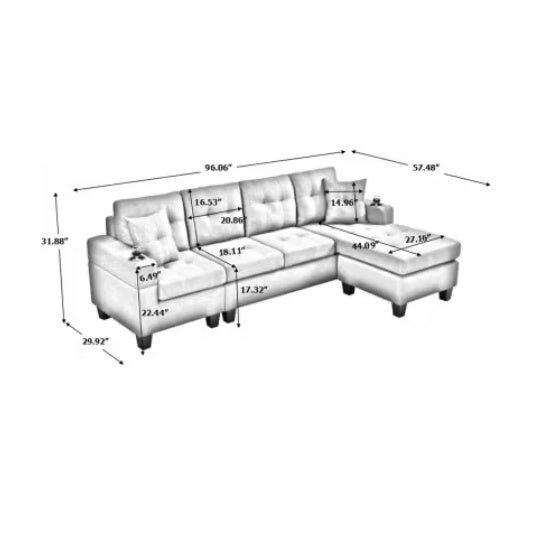 Stoff-Ecksofa