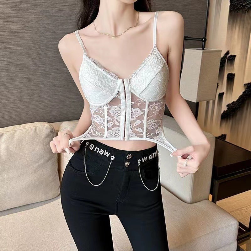 Women's Lace Sling Fashionable Slim-fit Short Top