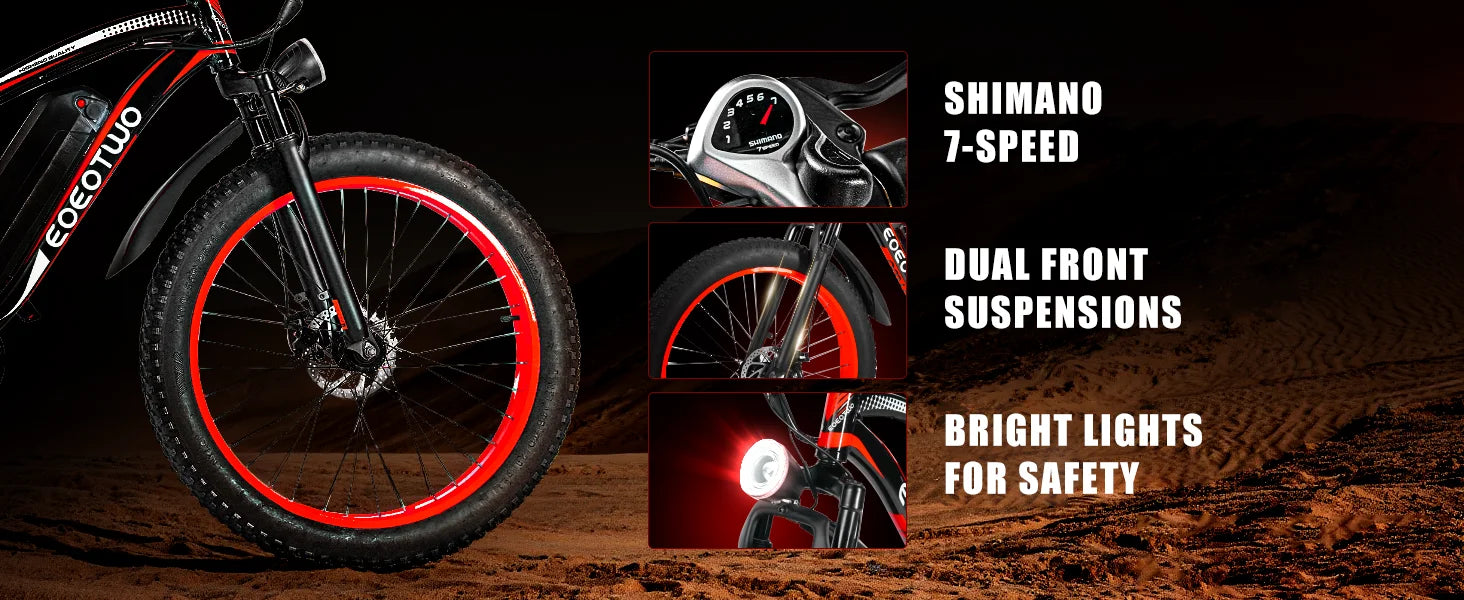 1500W Fat Tire Electric Bike for Adults 26"x4.0 All Terrain Ebike 34MPH