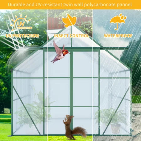Double Door Heavy-Duty Walk-In Greenhouse All-Season