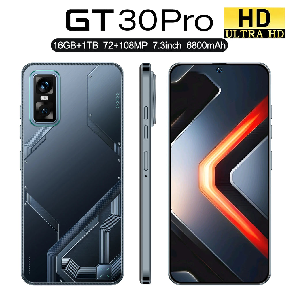 Hot Selling GT30 PRO Original 5G Smartphone 7.3Inch With 16GB+1TB