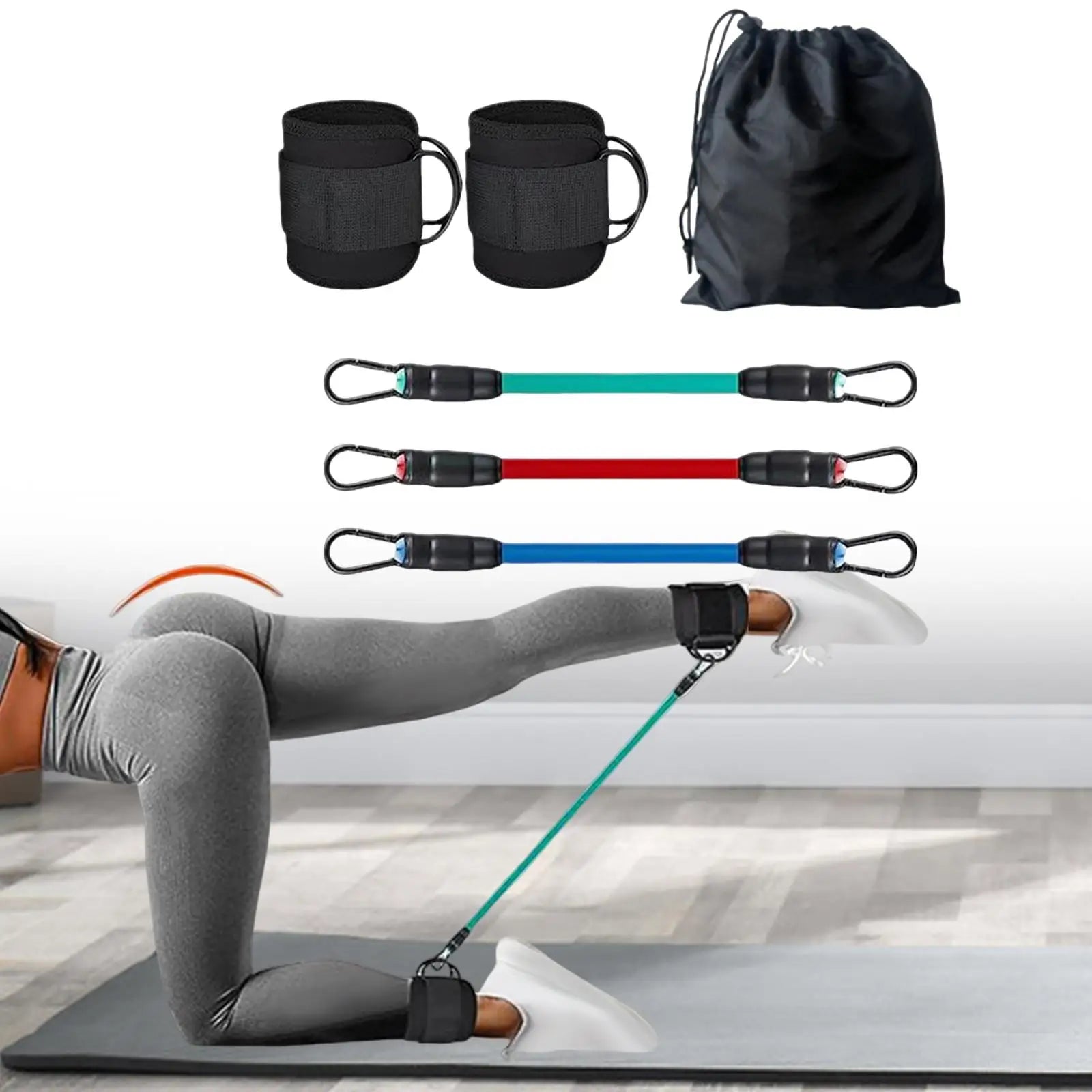 High Quality Latex Ankle Resistance Bands Set with Cuffs