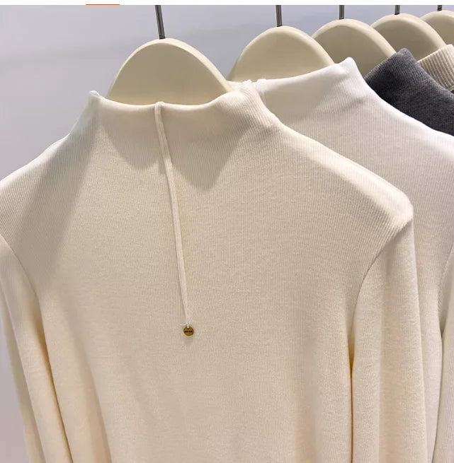 A123 AL4319-68-LHYF Thin V-neck Long Sleeved T-shirt For Women And Pure Cotton