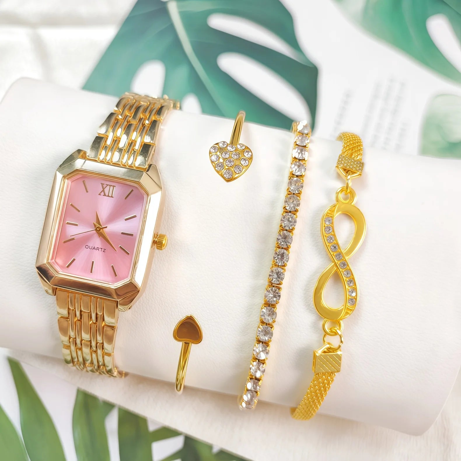 4pcs Women's Classic Gold Plated Set Engagement Gift