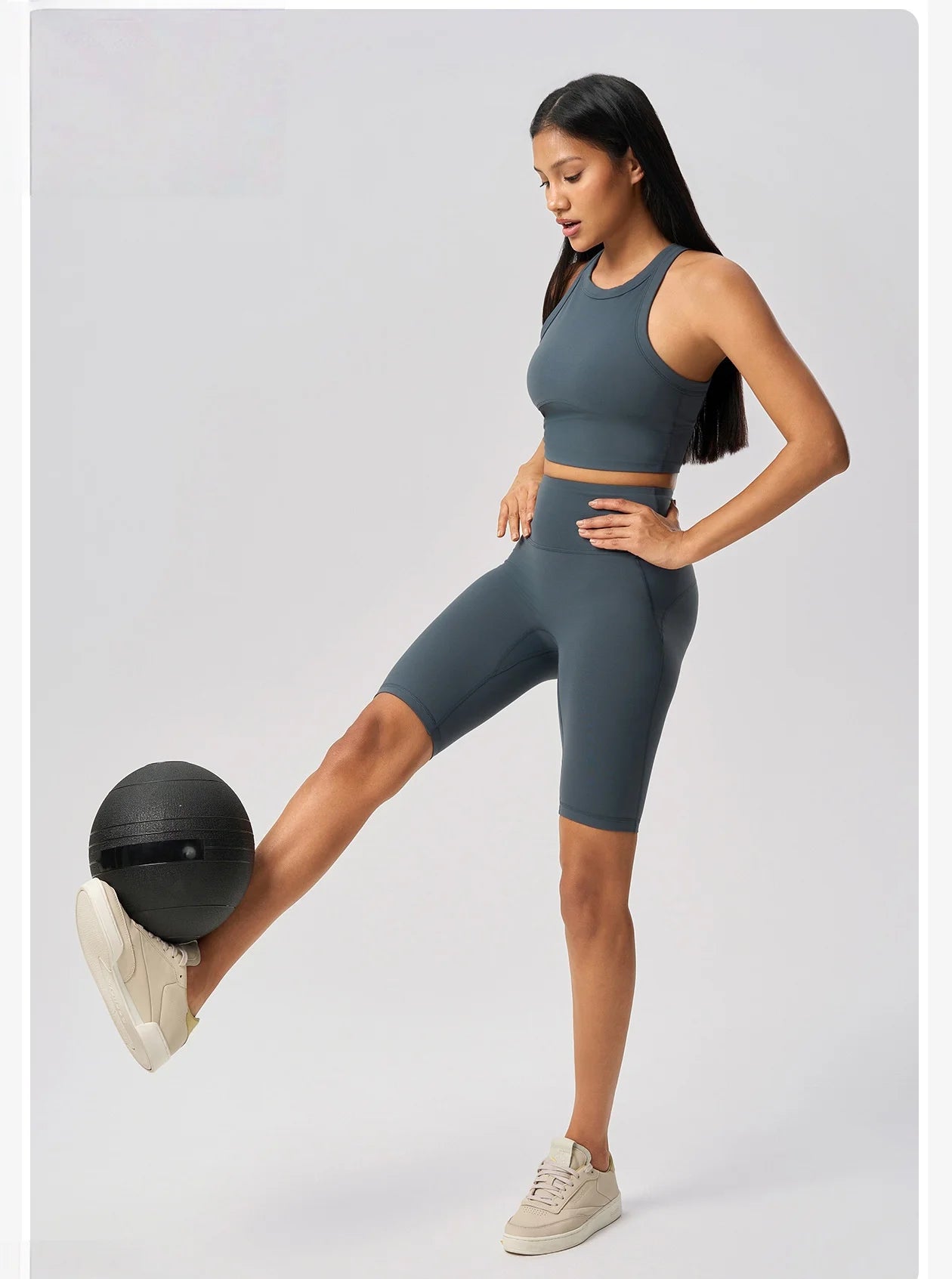 5 Inch Yoga Shorts High Waist Tummy Control Butt  Biker Shorts With Side Pockets