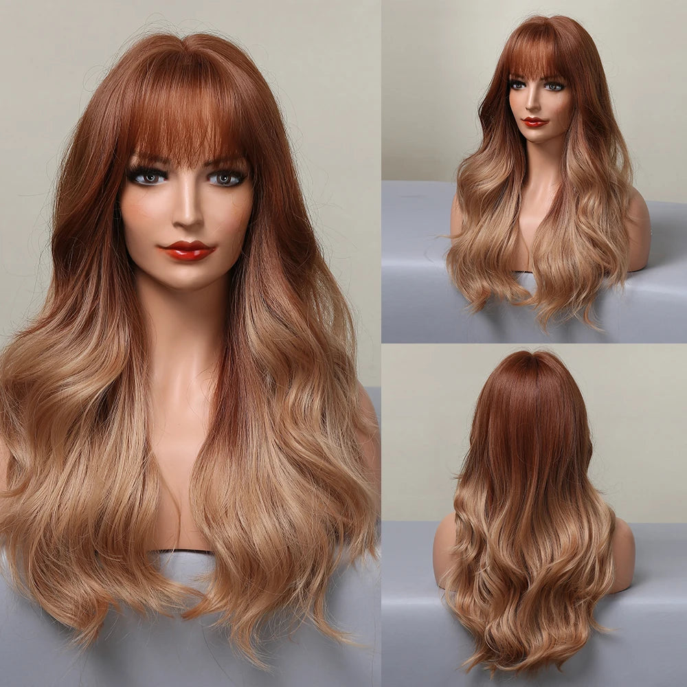Dark Root Gray Ombre Loose Curly Synthetic Wig