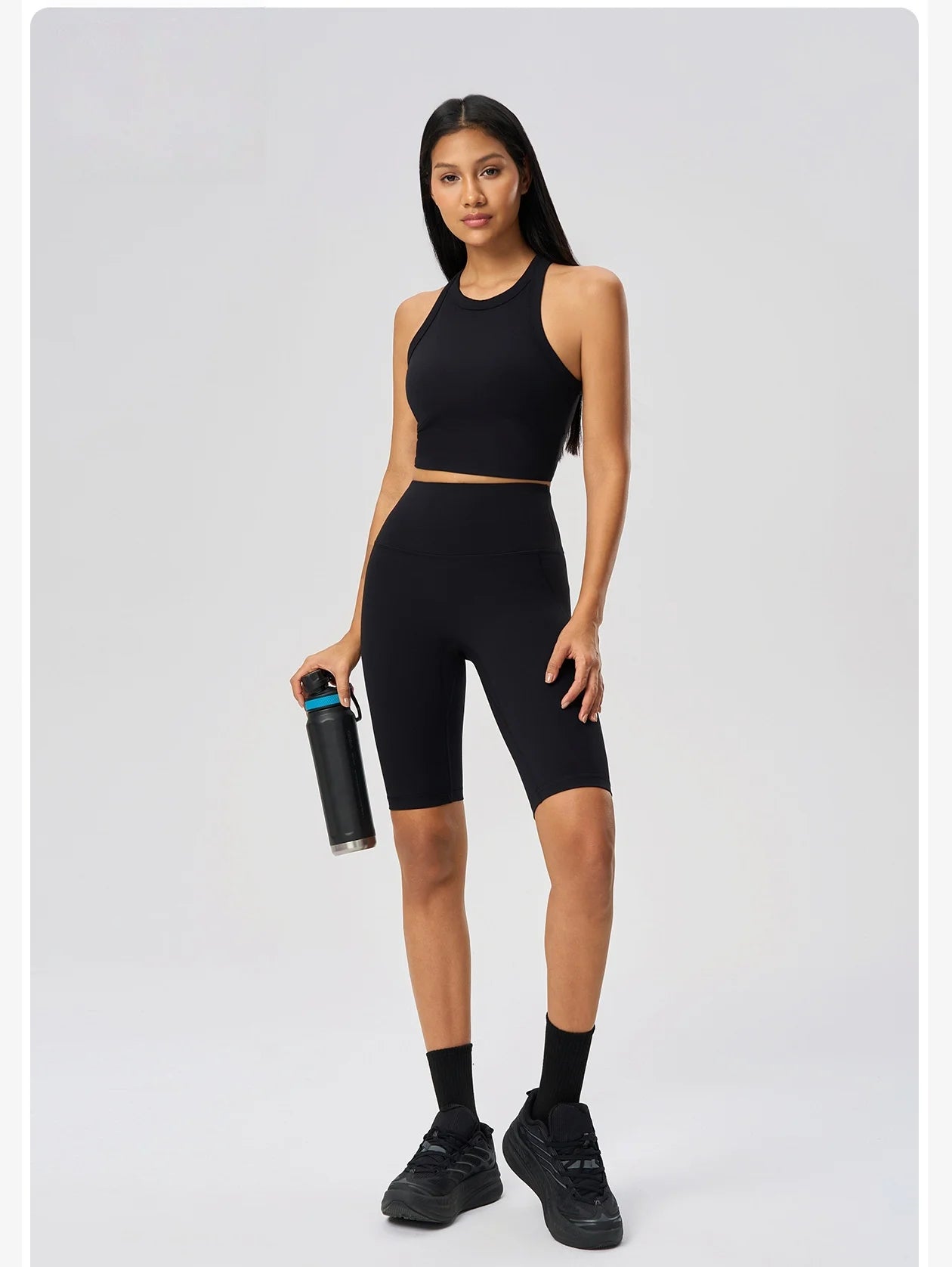 5 Inch Yoga Shorts High Waist Tummy Control Butt  Biker Shorts With Side Pockets