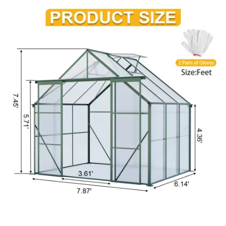 Double Door Heavy-Duty Walk-In Greenhouse All-Season