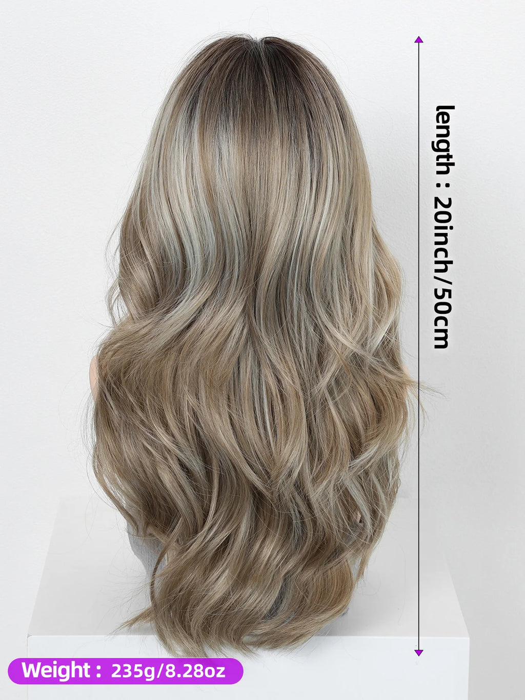 Dark Root Gray Ombre Loose Curly Synthetic Wig