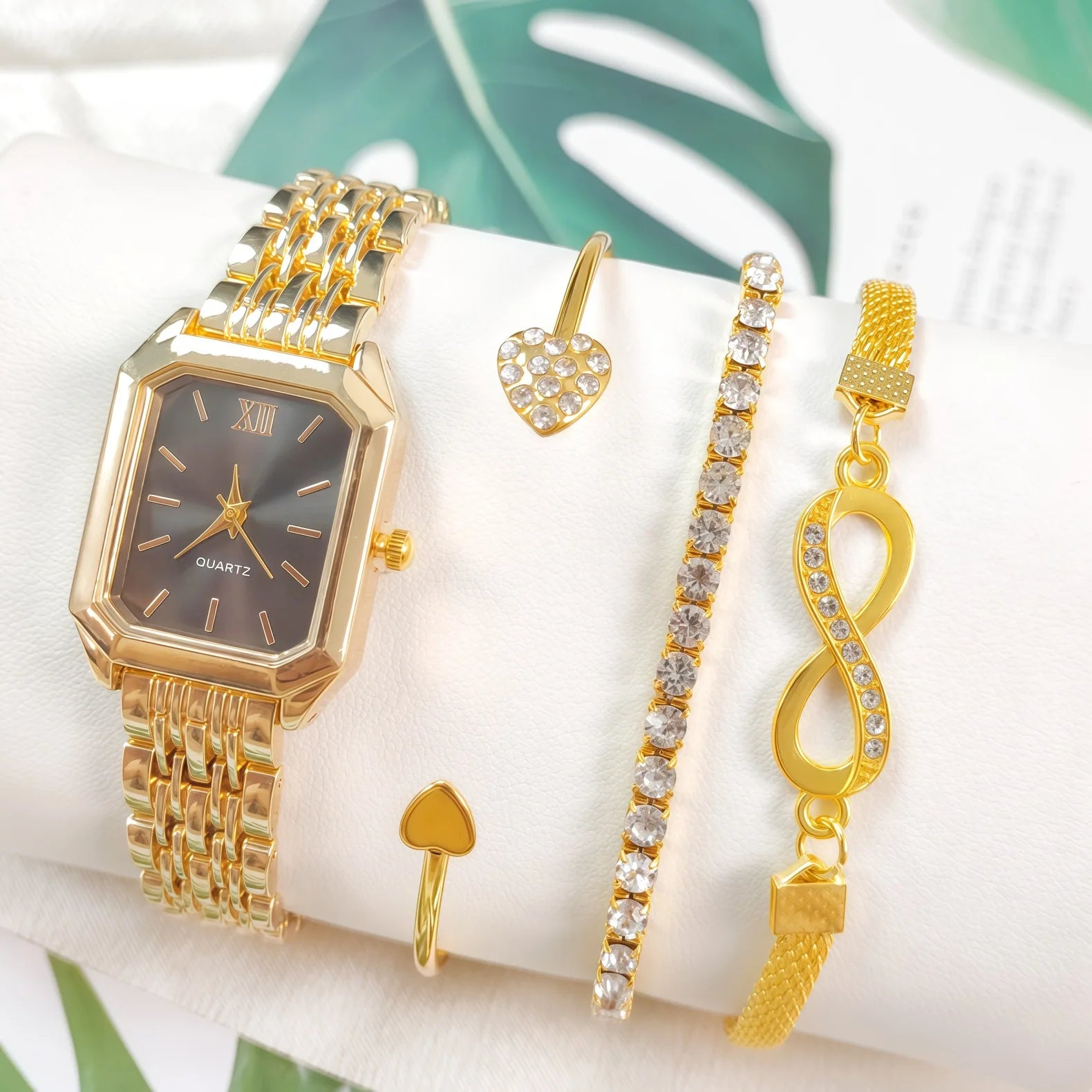 4pcs Women's Classic Gold Plated Set Engagement Gift