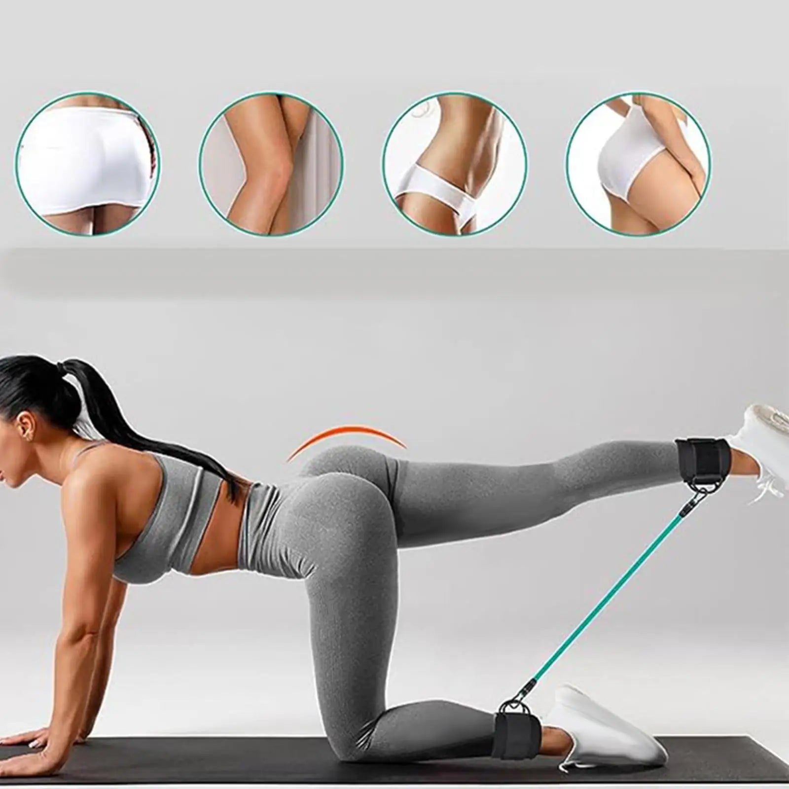High Quality Latex Ankle Resistance Bands Set with Cuffs