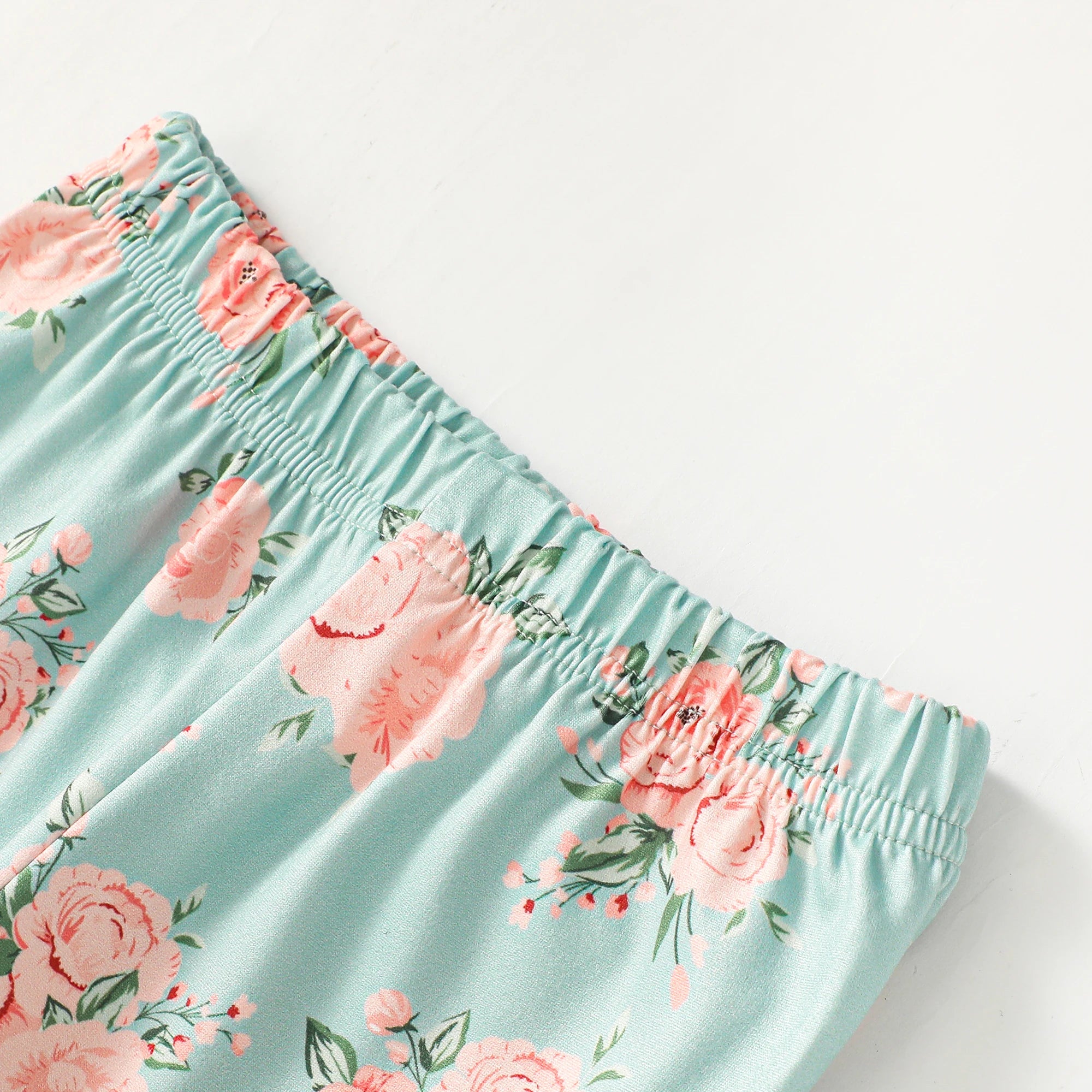 Girls Floral Ruffle Pants Headband Outfit