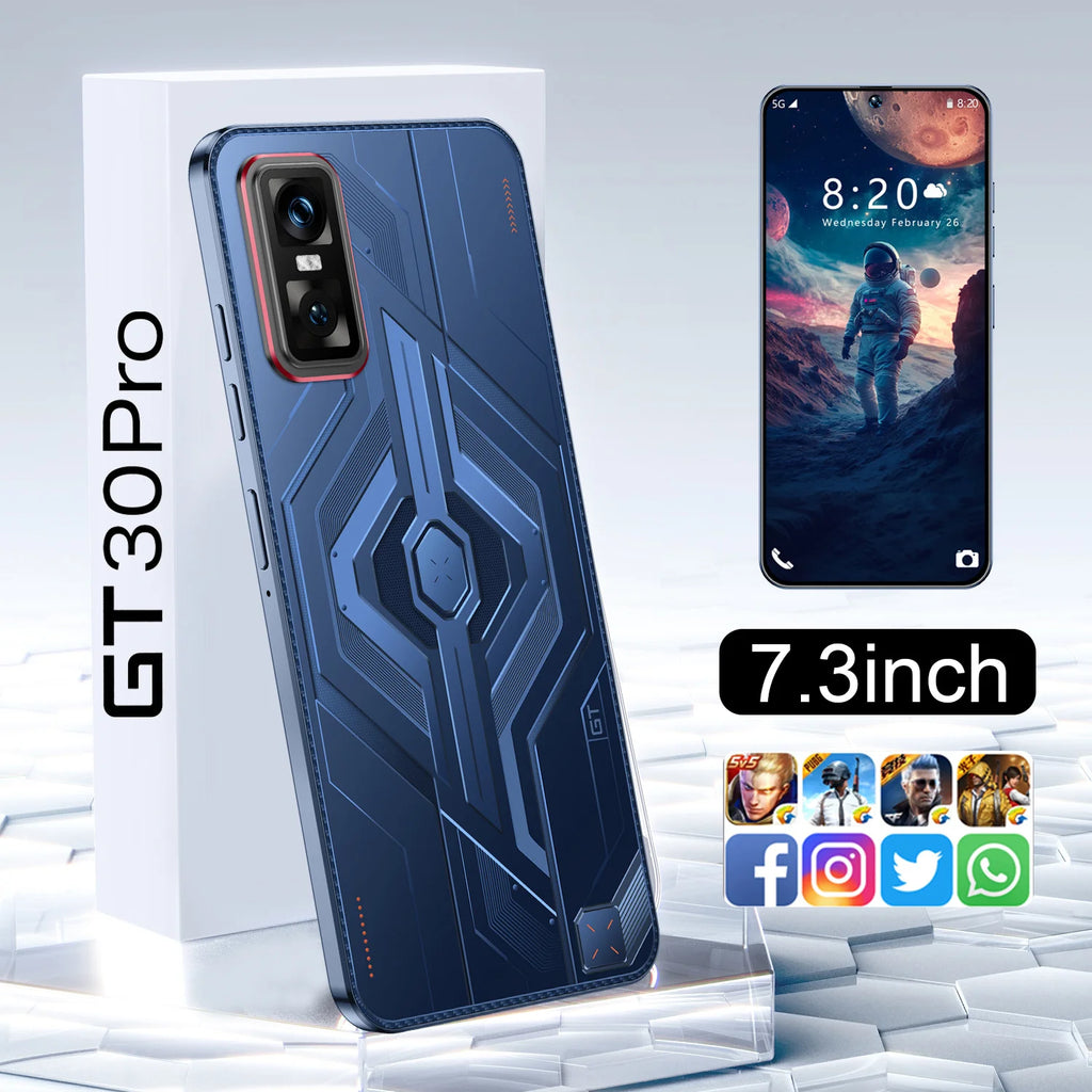 Hot Selling GT30 PRO Original 5G Smartphone 7.3Inch With 16GB+1TB