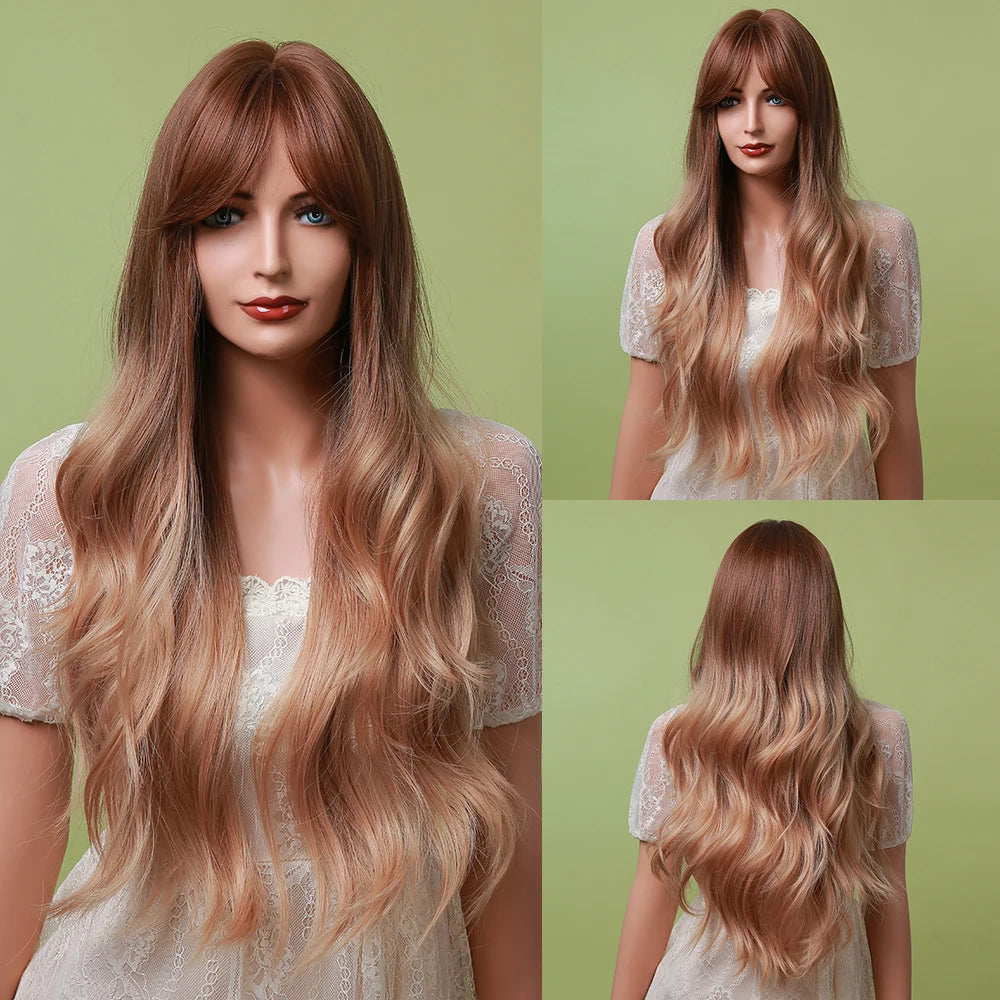 Dark Root Gray Ombre Loose Curly Synthetic Wig
