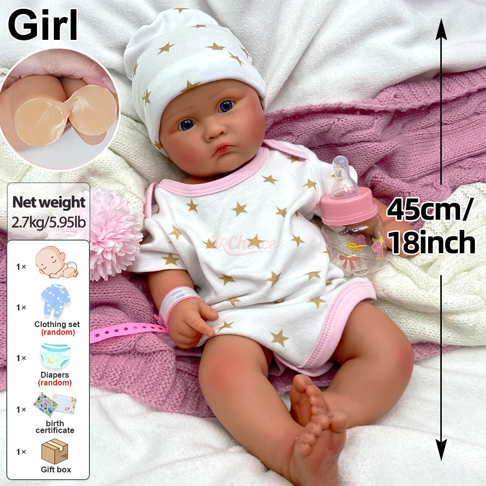 Realistic Full Silicone Body Movie-Grade Open Mouth Reborn Baby