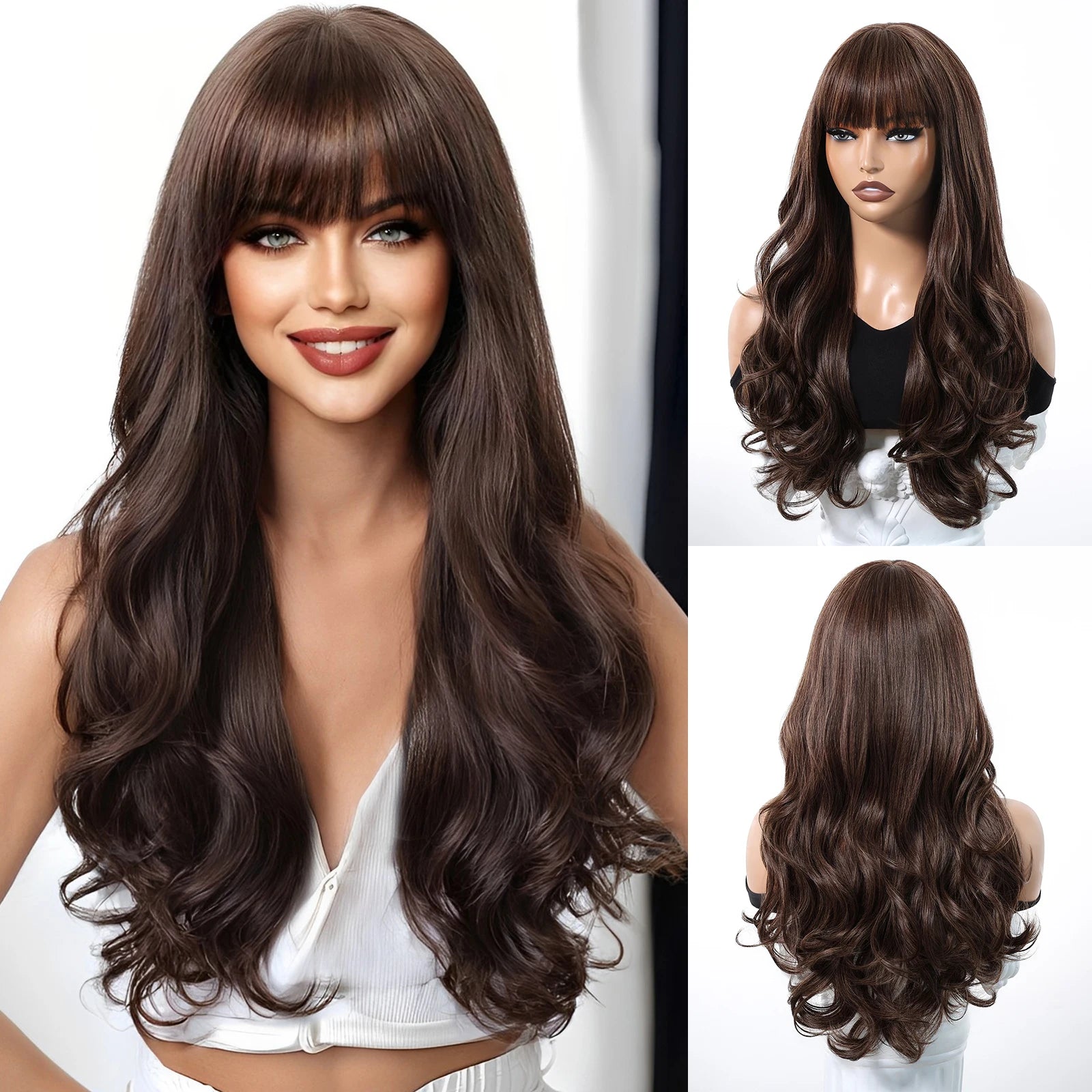Dark Root Gray Ombre Loose Curly Synthetic Wig