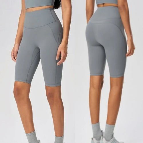 5 Inch Yoga Shorts High Waist Tummy Control Butt  Biker Shorts With Side Pockets