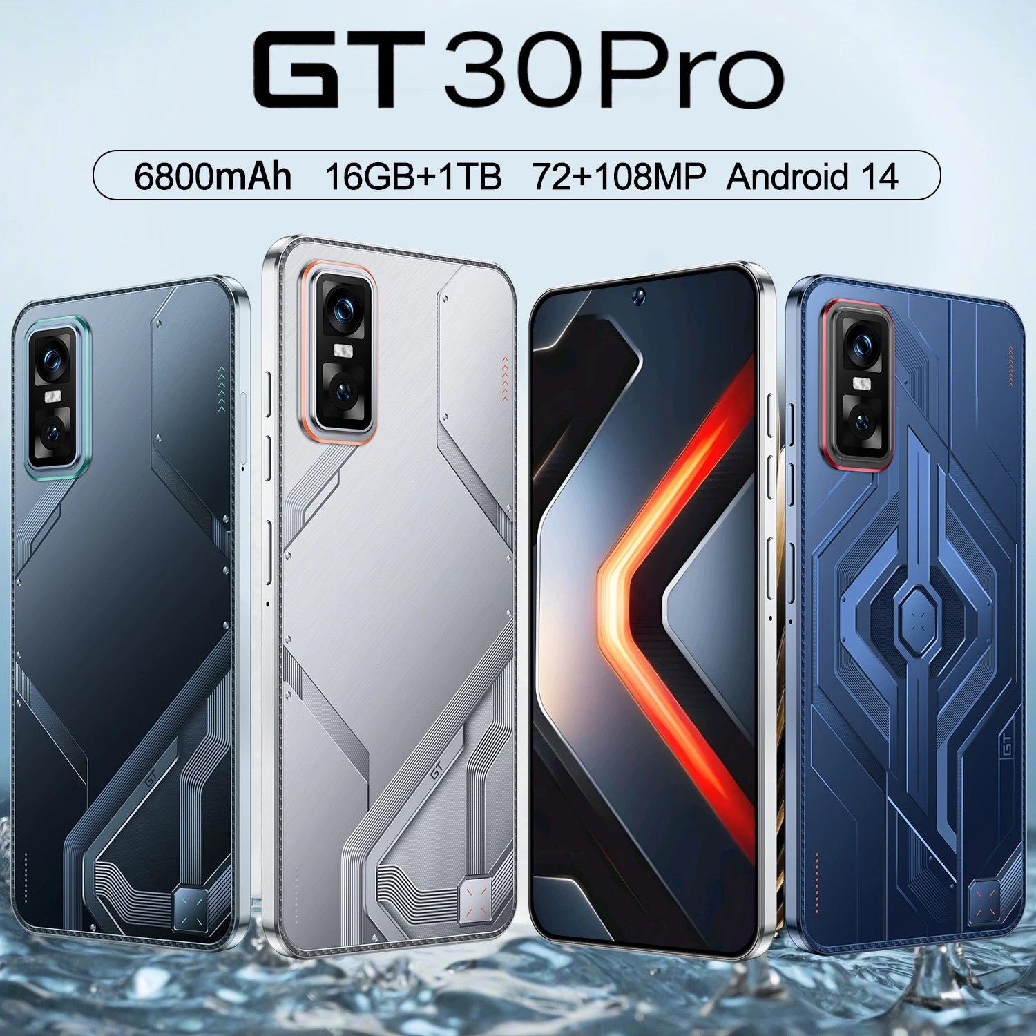 Hot Selling GT30 PRO Original 5G Smartphone 7.3Inch With 16GB+1TB