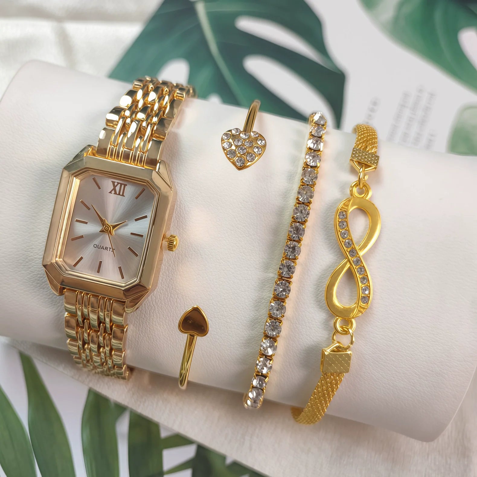 4pcs Women's Classic Gold Plated Set Engagement Gift