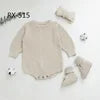 Wholesale Crochet Clothes Headbands Sock Shoes Plain Knitted Boys Girls Baby Sweaters Rompers