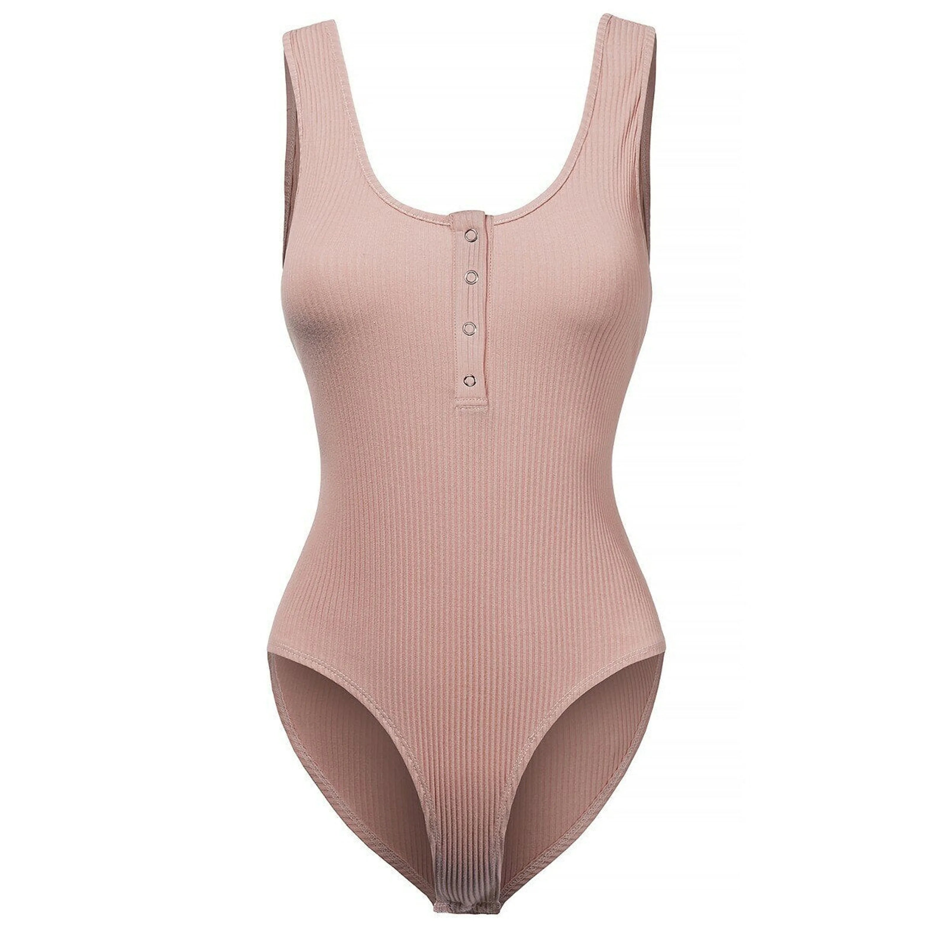 TD Girls' Dusty Pink Ribbed Knit Bodysuit