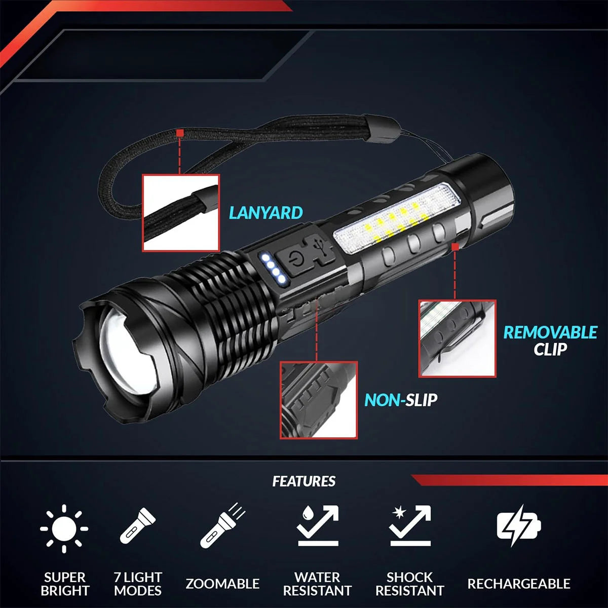 Super Bright LED Zoom Torch Light