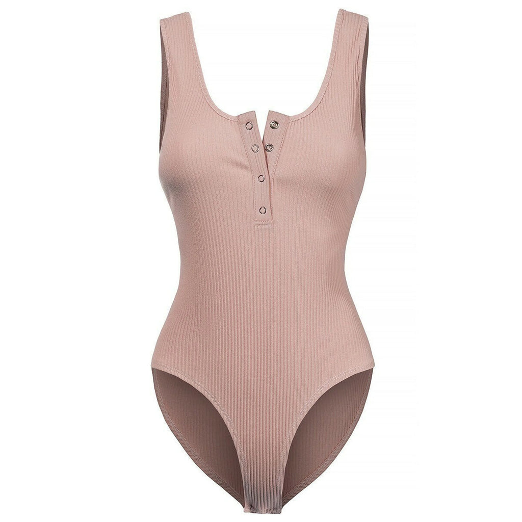 TD Girls' Dusty Pink Ribbed Knit Bodysuit
