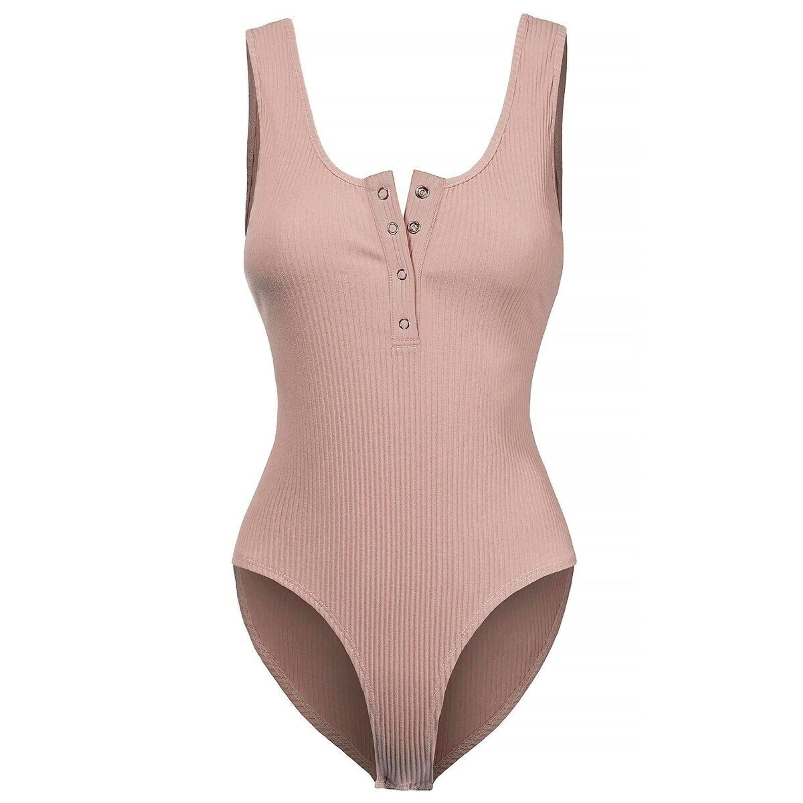 TD Girls' Dusty Pink Ribbed Knit Bodysuit