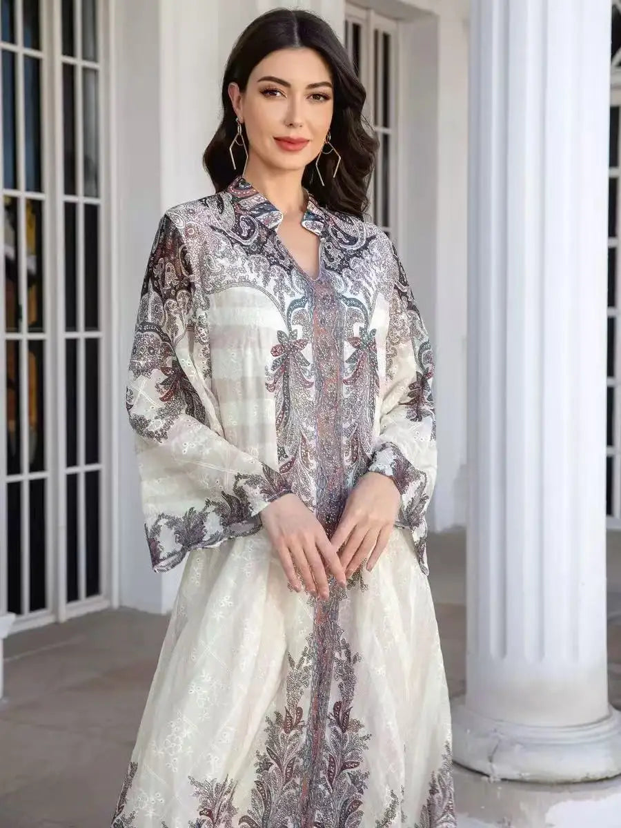 Muslim Women's Gown Embroidered Cloth Hot Diamond