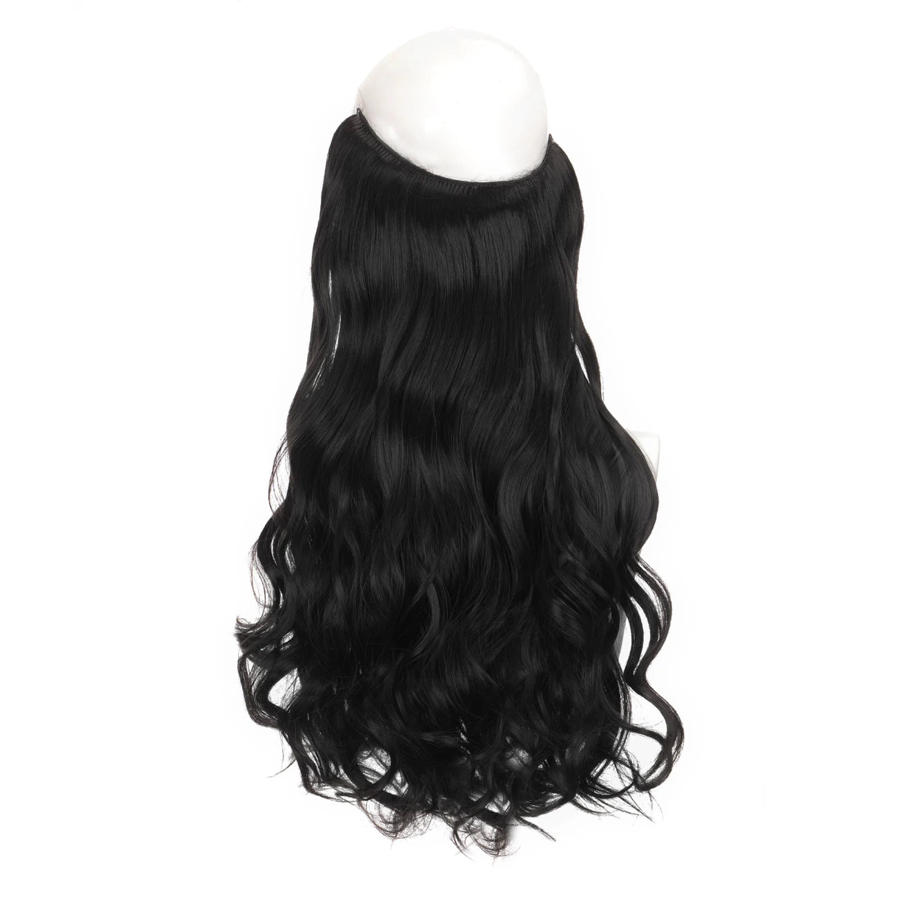 No Clip In Hair Extensions Fish Line Straight Curly Wig