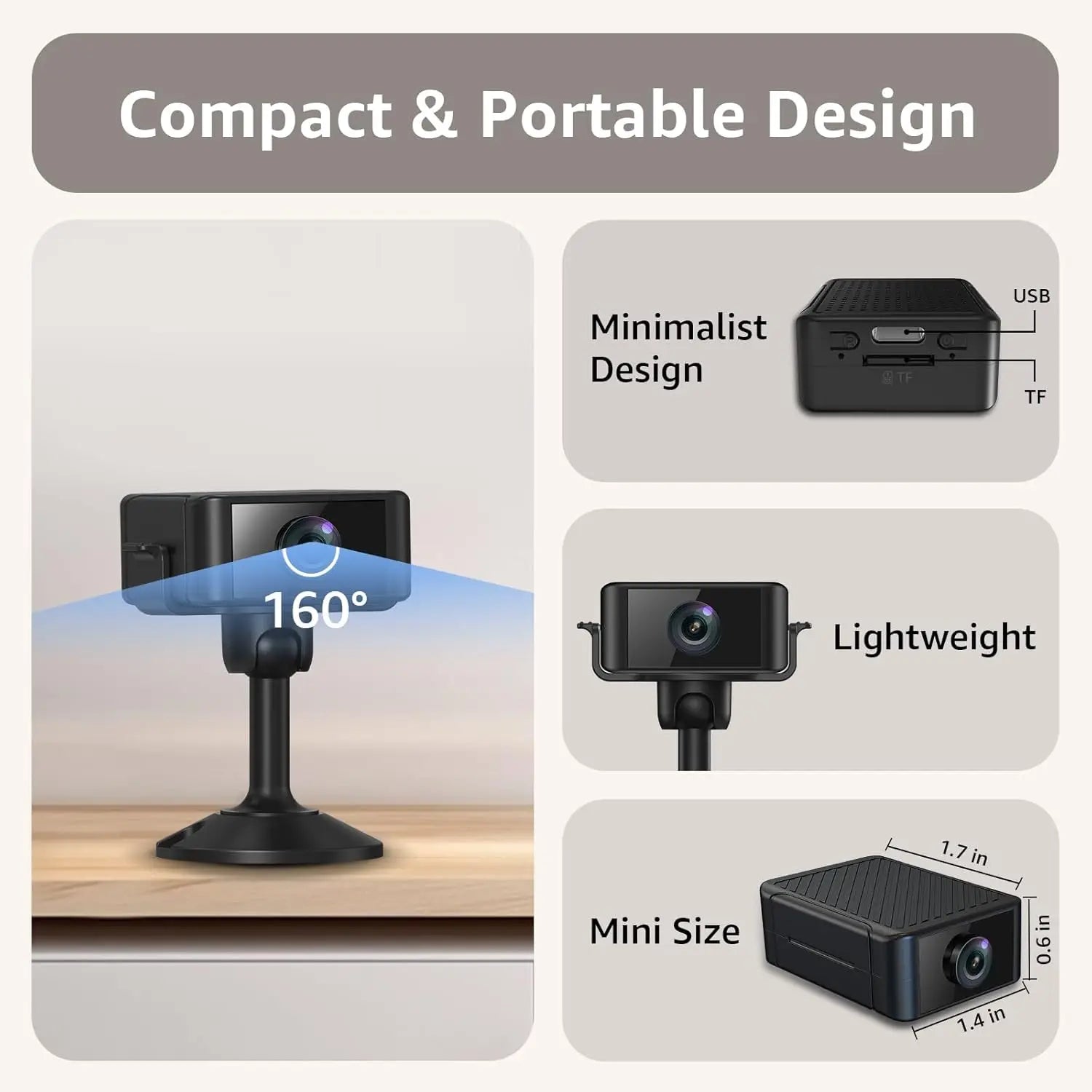 Mini Camera with 1080P HD Video
