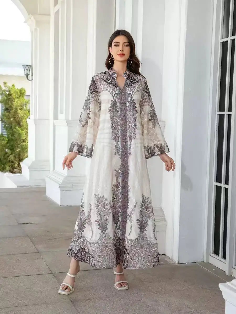 Muslim Women's Gown Embroidered Cloth Hot Diamond