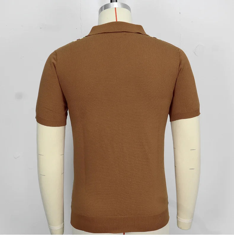 Mens Luxury Clothing Knit Short  T-Shirt