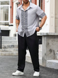 Gradient Plant Shirt and Pants Set for Men