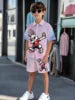 Striped Color Block Printed Boys' Summer Casual clothing