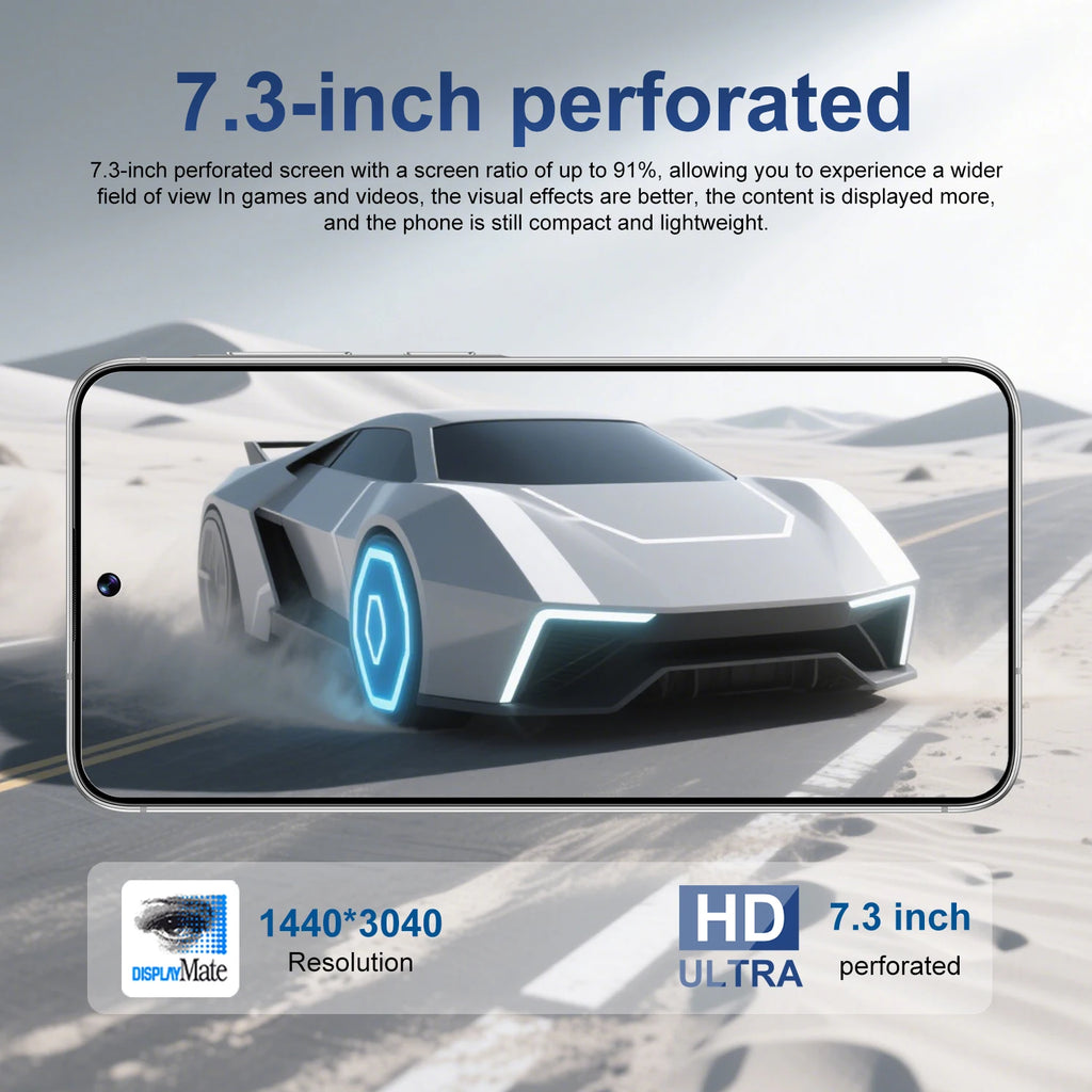 New Design A56 5G Smartphone Deca Core 108MP 16GB 1TB 7.3 Inch HD Display