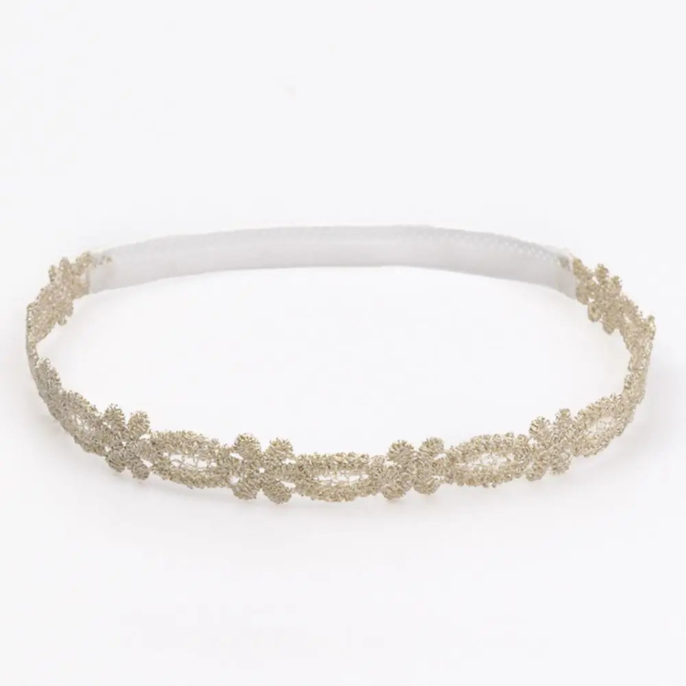 Cute Lace Headband Soft Newborn Elastic Turban  Princess Gold Hairband
