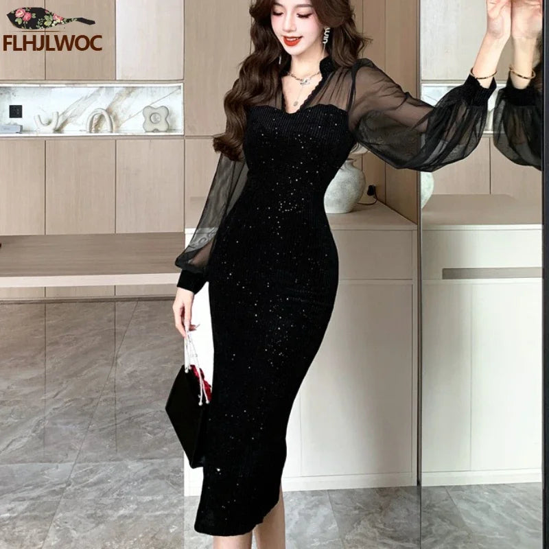 New Year French Design Party Dress Elegant