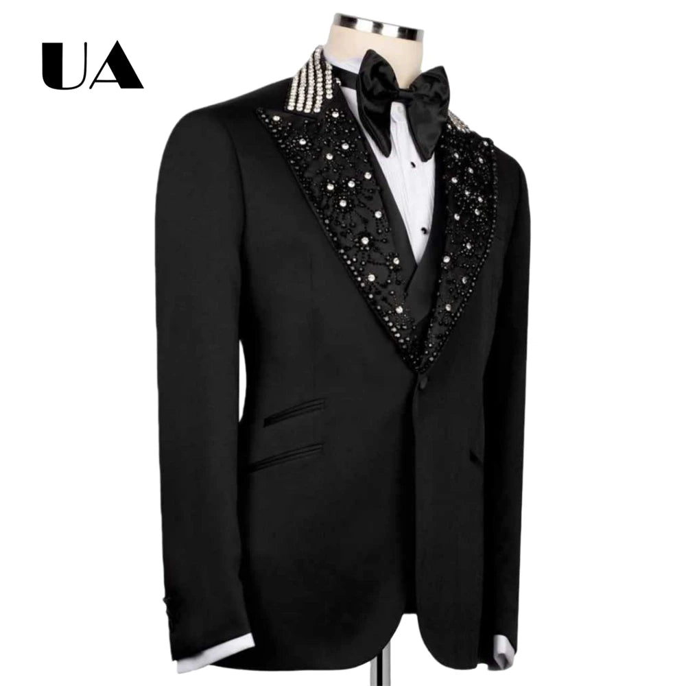 High-End Luxury Beading Suit Set for Men,