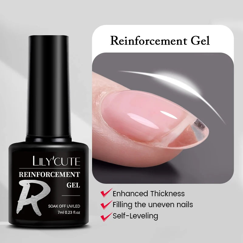 LILYCUTE Nude Crystal Rubber Base Gel Nail Polish