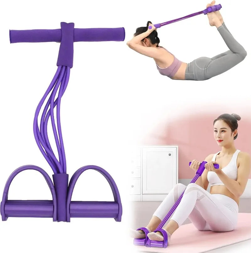 Multifunction Tension Rope, 6-Tube Elastic Yoga Pedal