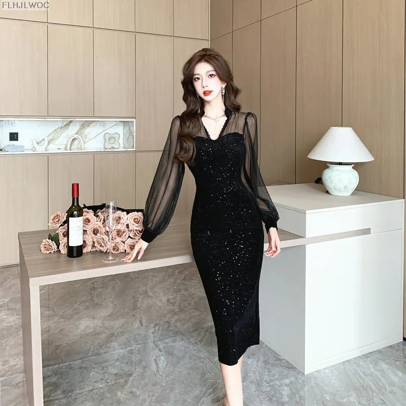 New Year French Design Party Dress Elegant